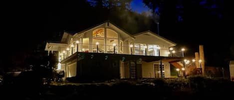 Front of the house after dark