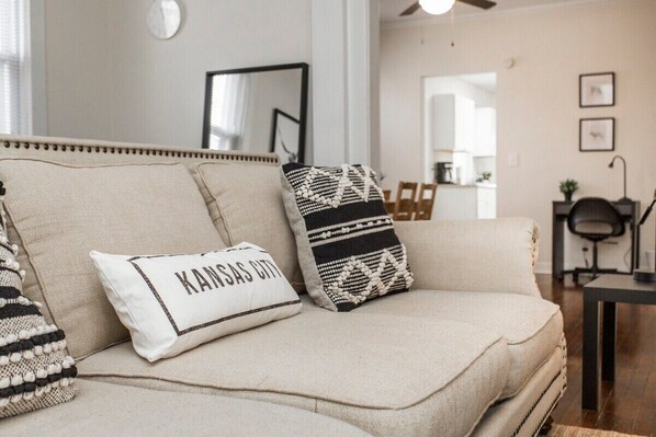 Living room with comfy couch