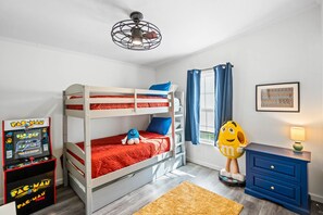 Fun kids play room with Pac Man and Smart TV