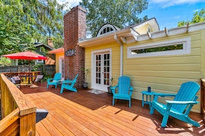 Massive front porch deck for relaxing and enjoying the outdoors! 