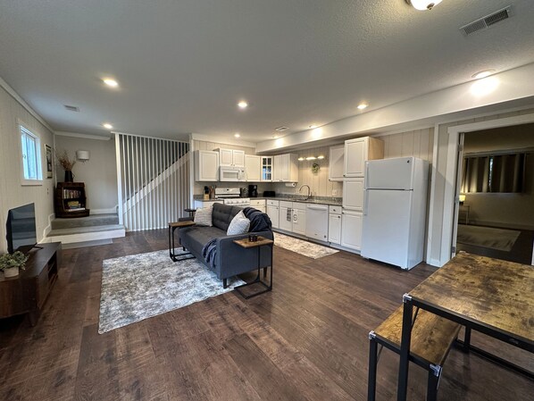 View from entry door to main living space. 