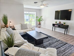 Large Screen Smart TV in Living Room