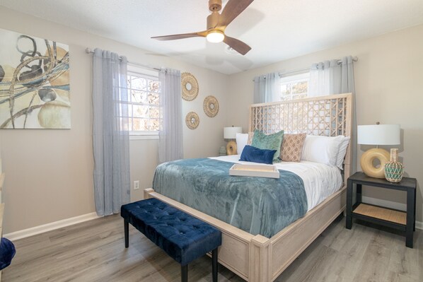 Master bedroom featuring a Queen-sized bed