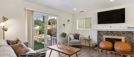 Our cozy living room with a 50" smart TV.