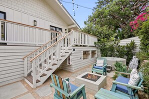 Private entertainment space with deck, firepit and spa!