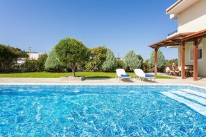 Private pool, terrace, and garden