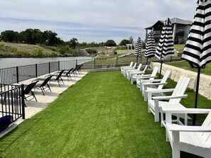 Lakeside seating area