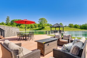 Patio | On-Site Pond | Gazebo | Fire Pit (Propane Provided) | Life Vests