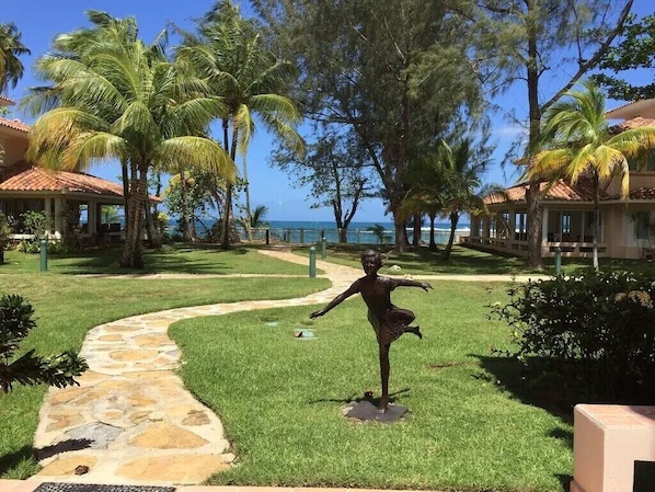 View from the terrace to the beach