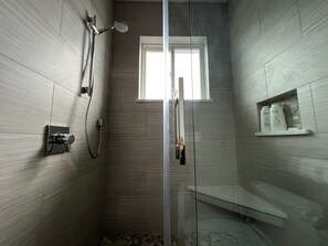 Freshly remodeled spa shower