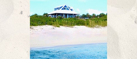 Family Beach House on the cove, white-sand beach, crystal clear water.  