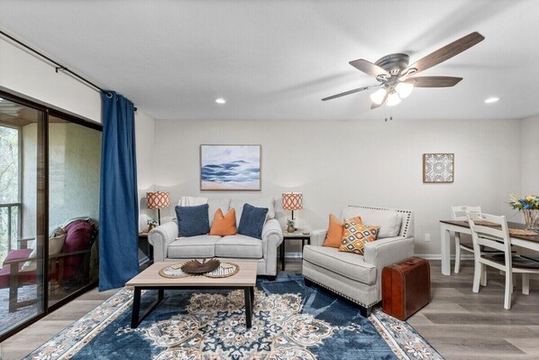 Comfortable sofa and oversized chair