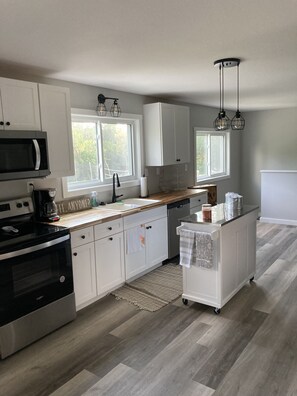 Completely updated open concept kitchen. 