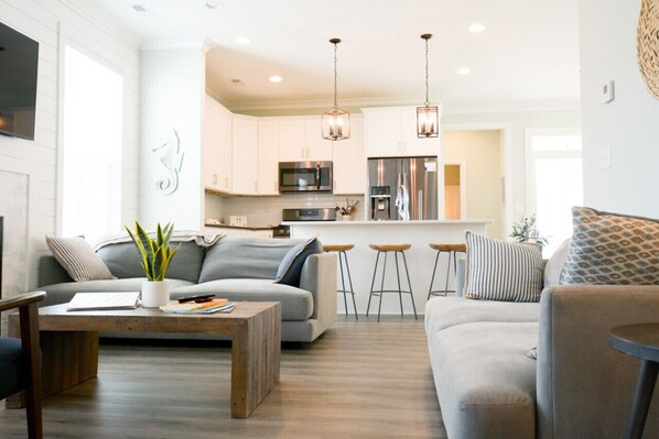 If you're looking for open space, comfortable furniture, modern updates and details, it's here!!