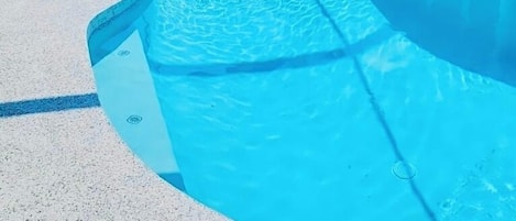 Heated pool with new cage
