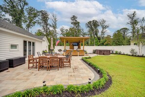 Exterior | Patio | Outdoor Cooking & Dining Area | Private Hot Tub