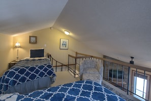 Two twin beds in the loft...perfect for the kiddos!