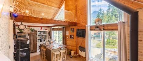 Living room and main kitchen