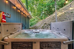 Enjoy the hot tub after a day of exploring.