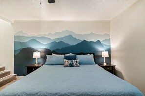 King Bedroom with Access to Stairs to Bunk Bed Room