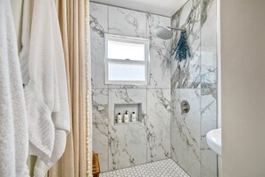 Newly remodeled walk-in shower