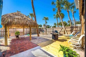 Shared Tiki Hut and deck outside your "Tropical Treehouse" Suite, at Solitude Suites on Siesta Key!