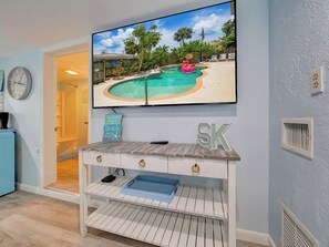 Solitude Studio -  SK = SIESTA KEY. Wow, check out this 65 inch TV. Offering both cable tv AND wifi enabled apps such as Netflix, You Tube, etc.