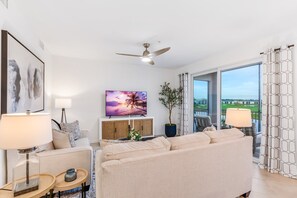 Living Room with A Golf Course View