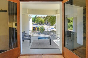 patio with seating and table