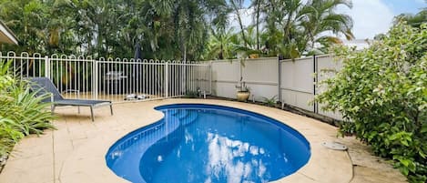 Guests can cool down on a hot day in their own private pool.