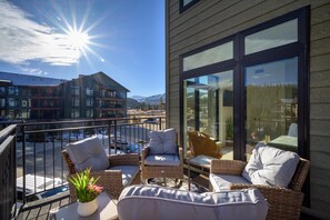 Enjoy a morning cup of coffee on your private deck