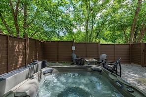 Soak in the private hot tub after a full day of hiking & exploring.