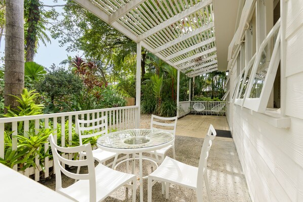 Front patio for afternoon sunsets