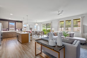 Bright and spacious interior gives your group plenty of space to relax and connect.