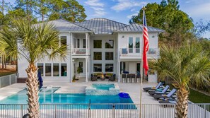 View of the backyard and the pool