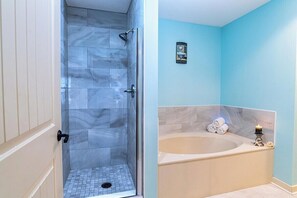 1st Bathroom has a separate walk-in shower.