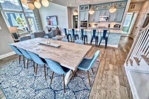 Large dining area with seating for 10