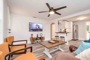Enjoy a movie or board game in the living room.