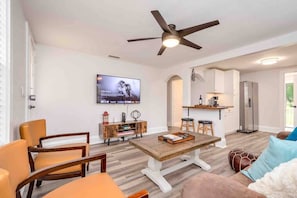 Enjoy a movie or board game in the living room.