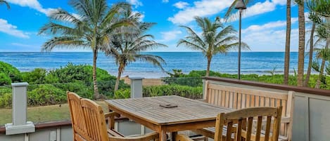 Anahola Plams - Beachfront Dining Lanai - Parrish Kauai