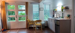 Kitchenette and eating area.