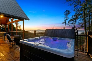 Relax at the end of the day in this luxury hot tub.