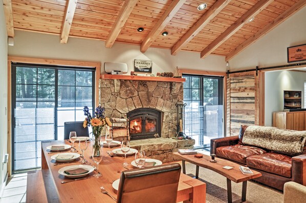 The "Great Room" with wood burning fireplace