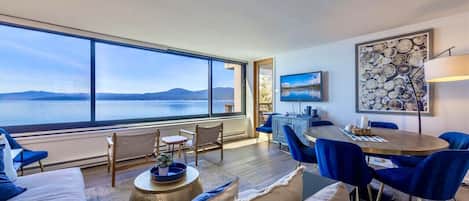 Incredible views of Lake Tahoe from lakefront condo.