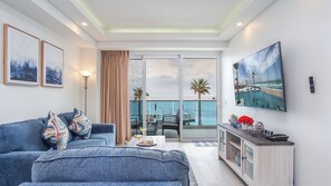 Beach front condo with unobstructed views of the pools, beach and Sea of Cortez.