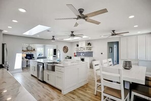 Spacious open area with ceiling fans