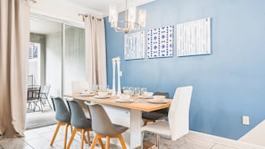 Ample dining space, ensuring there's enough room for everyone to comfortably gather and enjoy meals