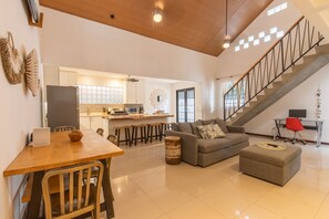 Open kitchen and living area