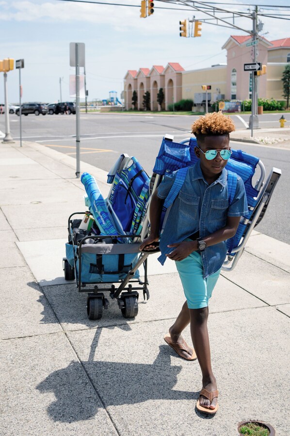 We provide beach gear for your convenience.