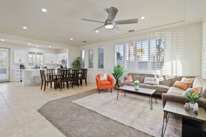 Stunning Living Room, Accent Furniture + Open Floor Plan